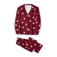thumbnail image 2 of Seyurigaoka Family Matching Christmas Pajamas Outfit Santa Claus Pattern Long-Sleeve Tops + Straight-leg Pants + Pet Pajamas Holiday Christmas Sleepwear Set, 2 of 9