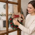thumbnail image 5 of Qwtwty Christmas Wreath for Front Door, Winter Artificial Wreath Hanging Ornament for Xmas Wall Window Fireplace Decor, Christmas Decorations, 5 of 7