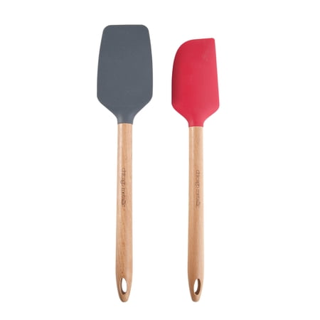 Chicago Metallic Set of 2 Spatulas with Beechwood Handle and Silicone Head