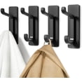 thumbnail image 1 of Gancho para pared gancho para abrigo gancho para toalla adhesivo resistente 13 lb paquete de 4 color negro, 1 of 7