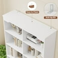 thumbnail image 2 of Homfa Double Row 6-tier Bookcases Floor Standing, 71 in Tall Bookcase Bookshelf with 4 Drawers and 8 Display Cubicles, for Home Office Living Room, White, 2 of 7