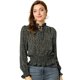 thumbnail image 1 of Blusa De Mujer Con Volantes Y Peplum Con Cuello Alto Y Manga Abullonada Negro M, 1 of 6