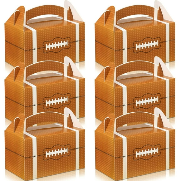 Boîtes à Friandises Football Fiesta - Lot de 30 Boîtes à Collations en Carton pour Fêtes de Football, Parfaites pour Célébrations de Rugby, Boîtes à Faveurs Amusantes avec Poignées pour Friandises du Jour de Match