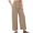 Khaki, variant on cfhntfmh Lounge Pants for Women Flowy High Elastic Waisted Casual Pants Cotton Linen Soft Solid Wide Straight Leg Beach Trousers