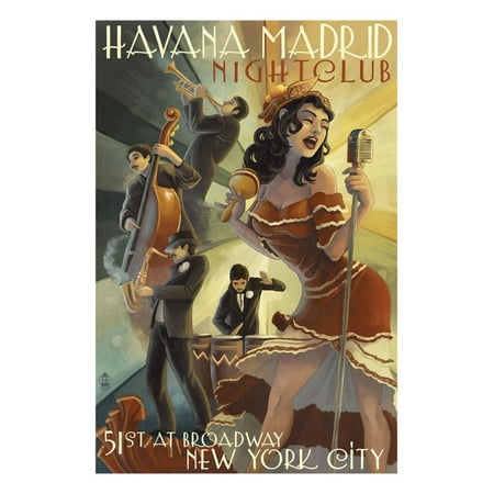 New York City, NY - Havana Madrid Nightclub Print Wall Art By Lantern