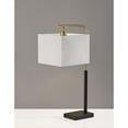 thumbnail image 2 of Adesso Flora Table Lamp, Black & Antique Brass, Off-White Textured Fabric Shade, 2 of 5