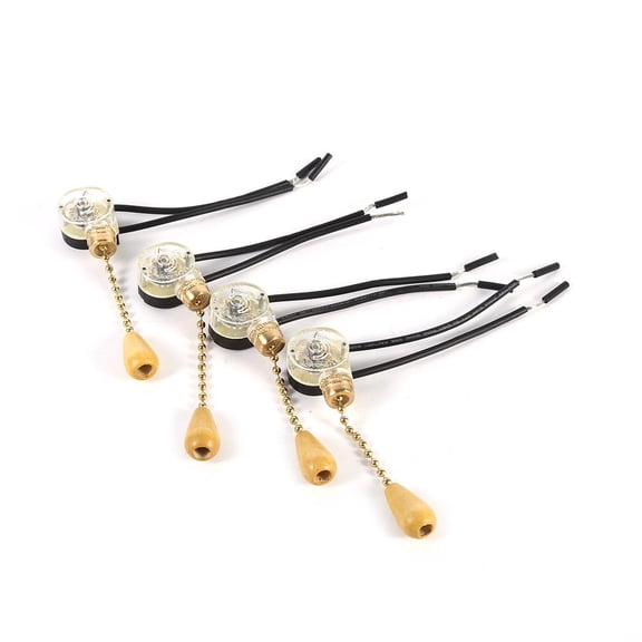 Mgaxyff Pull Chain Switch, Wall Light Pull Switch,4Pcs Universal Home Ceiling Fan Lamp Wall Light Replacement Pull Chain Cord Switch 250V 125V
