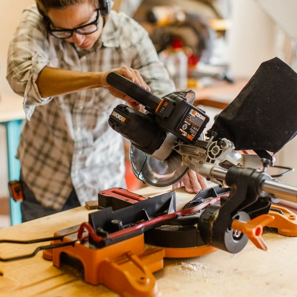 Worx WX845L 20V Power Share 7.25 Cordless Sliding Compound Miter Saw Walmart