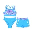 thumbnail image 3 of YONGHS Kids Girls 3Pcs Tankini Swimsuit Crop Top with Boyshorts Briefs Bathing Suit Blue 4, 3 of 6