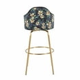 thumbnail image 5 of Ahoy Contemporary Fixed-Height Bar Stool With Black Metal Legs And Round Gold Metal Footrest With Black Fabric Seat -, 5 of 7