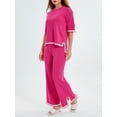 thumbnail image 6 of Cenuakty Women's 2 Piece Casual Outfits Long Sleeve Crew Neck Tops Wide Leg Pants Loungewear Sets Streetwear, 6 of 9