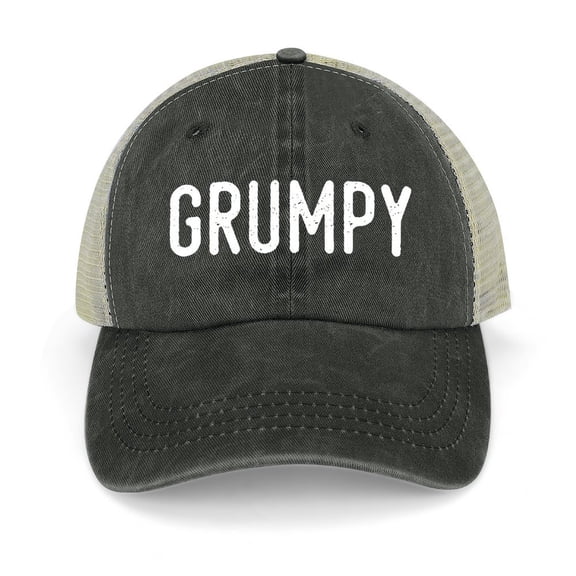 Grumpy Black Baseball Cap for Men Women, Adjustable Snapback Hats Trucker Hat