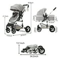 thumbnail image 6 of AILEEKISS 3-in-1 Convertible Baby Stroller with Big Seat and Adjustable Canopy, 24 Pound, Light Grey, 6 of 10