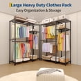 thumbnail image 3 of Freestanding Clothes Rack for Hanging Clothes, Heavy Duty Garment Rack Loads 700LBS with 3 Hanging Rods and Adjustable Wire Shelves, Portable Closet Wardrobe Organizer, 76.5"H x 41.6"L x 15.5"W, Black, 3 of 7
