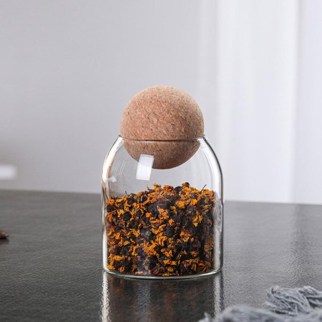 Borosilicato de Corcho , Tarro de Seldo de Almacenamiento, Tarro en Grano, Recipiente Reutiliza , 500ml perfecl tarro de almacenamiento