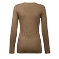 thumbnail image 3 of KOGMO Junior Womens Long Sleeve Basic Solid Round Neck T-shirt Tee (S-3X), 3 of 7