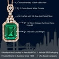 thumbnail image 2 of Gem Stone King 7.10 Ct Emerald Cut Green Nano Emerald 18K Rose Gold Plated Silver Pendant, 2 of 5