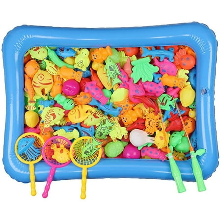 46pcs Magnetic Fishing Game Pool Toys Set for Kids, Water Table Bathtub  Fishing Toy for Toddlers, Outdoor Indoor Carnival Party Water Pool Toys,  Poles Nets Fishes for Kid Age 3 4 5 6 Years Old (46pcs) 