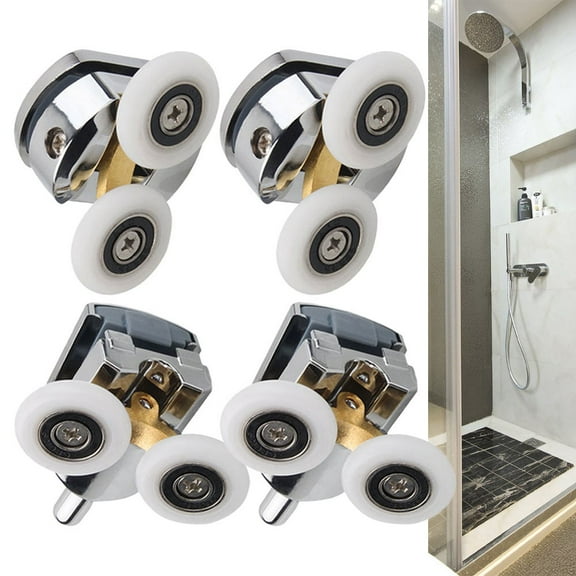 Adjustable Top Rollers Spring Loaded Bottom Rollers Zinc Alloy Double Shower Door Rollers Suitable for 23mm Wheels