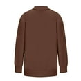 thumbnail image 4 of Povozer Women's Half Zip Oversized Sweatshirts Fleece Long Sleeve Hoodies Casual Sweaters(Brown,L), 4 of 6