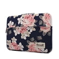 thumbnail image 2 of Canvaslife White Rose Patrón de 13 pulgadas Manga de laptop de lona con bolsillo 13.3 pulgadas Caso de laptop 13.1 Caso 13.6 Sleeve, 2 of 2