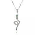 thumbnail image 3 of EOEMY 925 Silver Crystal Snake Pendant Chain Necklace Fashion Women'S Jewelry Necklace, 3 of 9