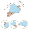 thumbnail image 2 of 50Pcs Light Blue Mini Wooden Heart Clothespins, Multicolor Small Clothespins with Heart, 3cm Heart Photo Clips, Tiny Clothes Pins with String for Photos Display,DIY Craft,Wedding&Baby Shower Decor, 2 of 5