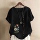 thumbnail image 2 of Túnica de Manga Corta Tops para las Mujeres Océano Pescado Impreso Blusa, Ropa Casual Ver Botón Arriba Camiseta, 2 of 5