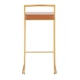 thumbnail image 6 of LumiSource Fuji Stacker 30" Fixed-Height Barstool - Set of 3 in Gold Steel, Camel PU color, 6 of 10