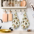 thumbnail image 3 of Cute Mushroom Plant Butterfly Kitchen Towels with Hanging Loop, Beige Boho Absorbent Dish Towels for Kitchen, Botanic Farmhouse Tea Towels for Kitchen Decor 2 Piece 16x24 Inch, 3 of 12
