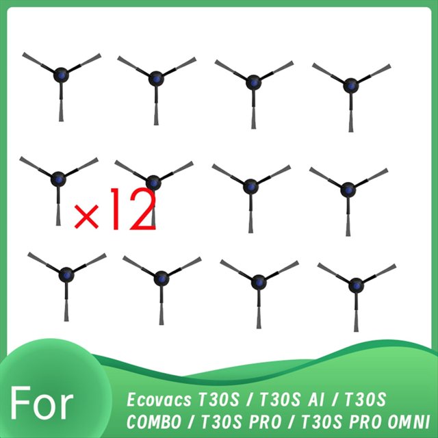 12 Cepillos Laterales para Aspiradoras Robot para T30S / T30S AI / T30S COMBO / T30S PRO / T30S PRO OMNI