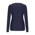 thumbnail image 6 of Chbgutlmr Tops for Women Crewneck Button Slim Fitted Long Sleeve Shirts Solid Color Comfy Going out Top, 6 of 7