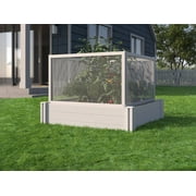 Vita 41"L x 35"H Vinyl Garden Bed Fence Panels, 4pk, White, VT17126