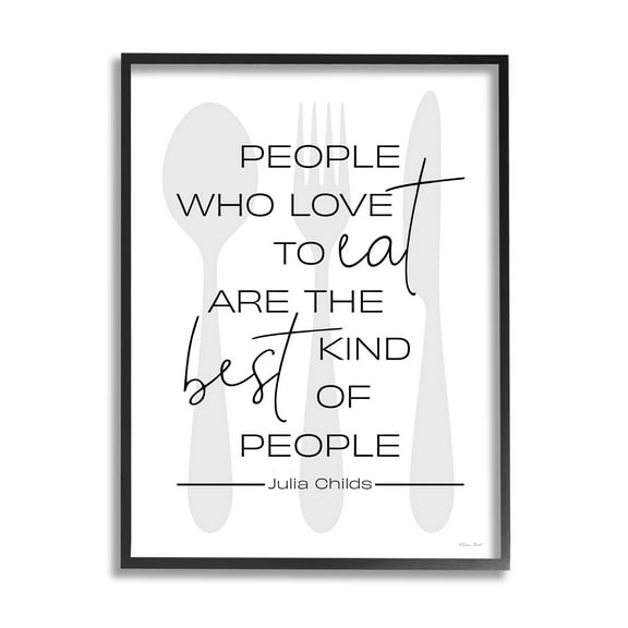 Stupell Industries People Who Love To Eat Quote Graphic Art Black Framed Art Print Wall Art, Design by Susan Ball