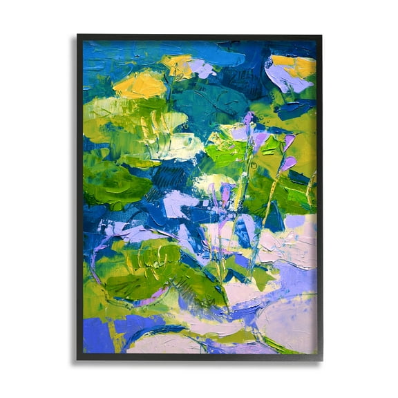 Stupell Industries Bold Pond Botanicals Lotus Flowers Painting Black Framed Art Print Wall Art, Design by Dorothy Fagan