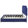 thumbnail image 2 of Furniture of America Landhill Glam Fabric Upholstered Full Bed in Navy, 2 of 13