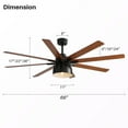 thumbnail image 5 of Sofucor 66 Inch 8 Blade Farmhouse Ceiling Fan with Light and Remote Control,3-year warranty Noiseless with 3 Downrod for Outdoor Indoor Patio Bedroom Living Room,Bulb Replaceable, 5 of 9