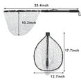 thumbnail image 3 of Folding Fly Fishing Net Fish Landing Net Trout Bass Net Soft Clear Rubber Mesh, 3 of 8