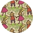 thumbnail image 1 of Ahgly Company Tapis Rond Lavable en Machine Intérieur Transitionnel Marron Sienne, 8 Pieds Rond, 1 of 7