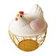 thumbnail image 5 of Cesta para huevos de gallina de alambre de hierro con tapa de cerámica para recoger huevos Oro rosa, 5 of 9