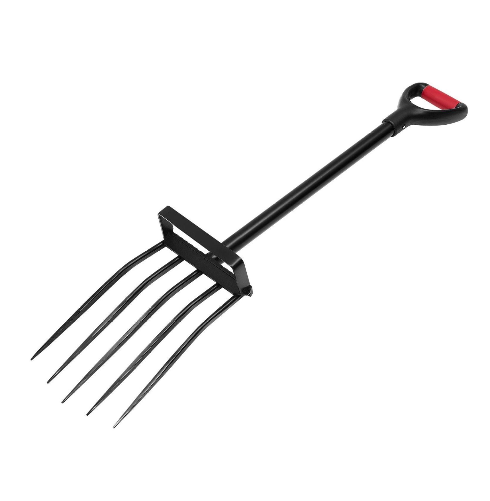 Garden Fork 41 Inch - 5 Tine Spading Pitchfork - Metal Handle Y-Grip - Heavy Duty Digging Fork for Gardening, Soil Loosening, Planting & Farm Use