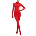 thumbnail image 2 of Rohuuque Unisex Full Body Dance Unitard with Attached Feet and Hands Stretch Spandex Zentai Suit for Stage Performances and Theater Red, 2 of 4