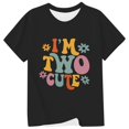 thumbnail image 3 of FINALGANG Boys Girls TShirts Kids Casual Letter Prints Tees Short Sleeve CrewNeck Loose Fit Top For Summer Daily Wear Trendy Top, 3 of 4