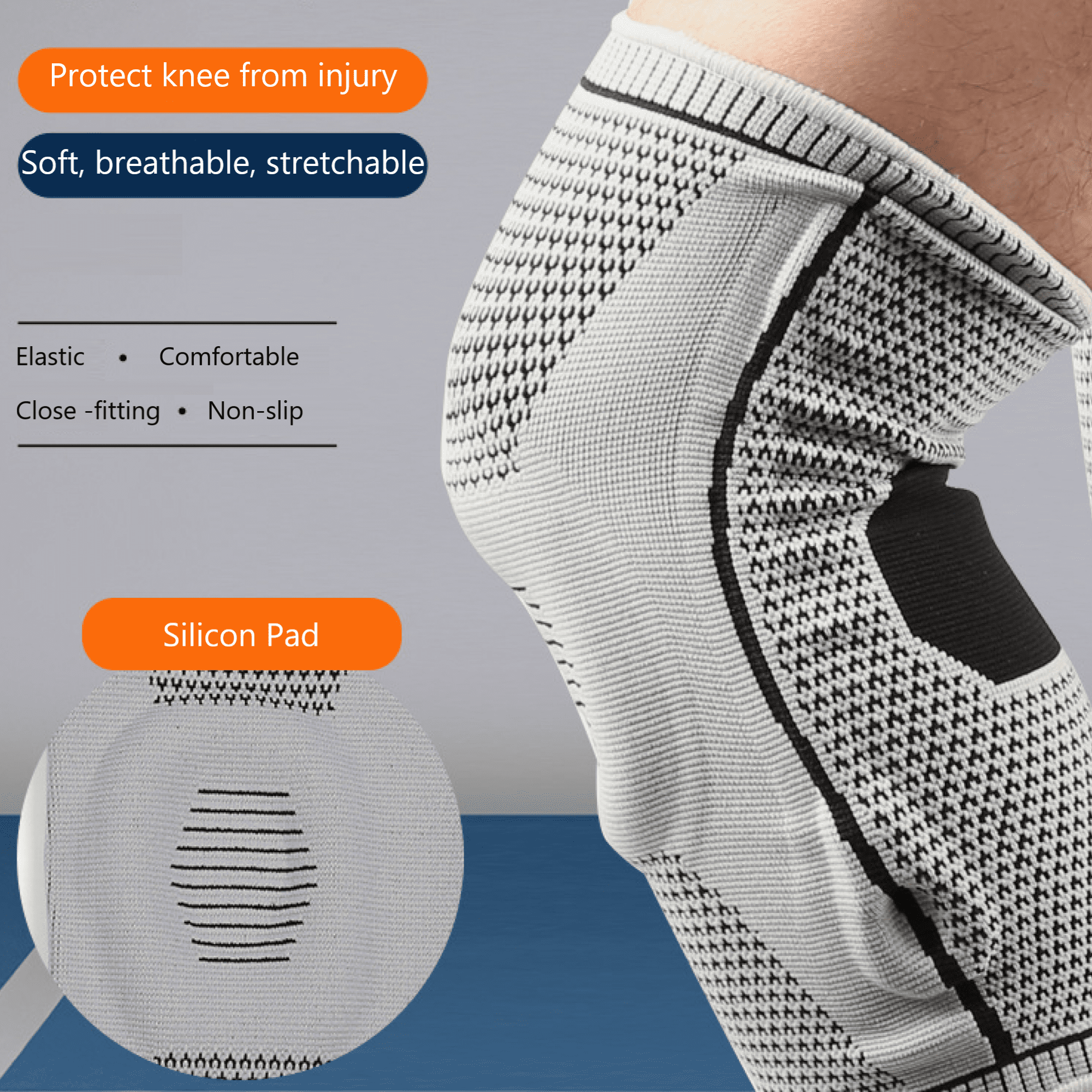 Radetop Compression Protective Sports Knee Sleeve, XXL