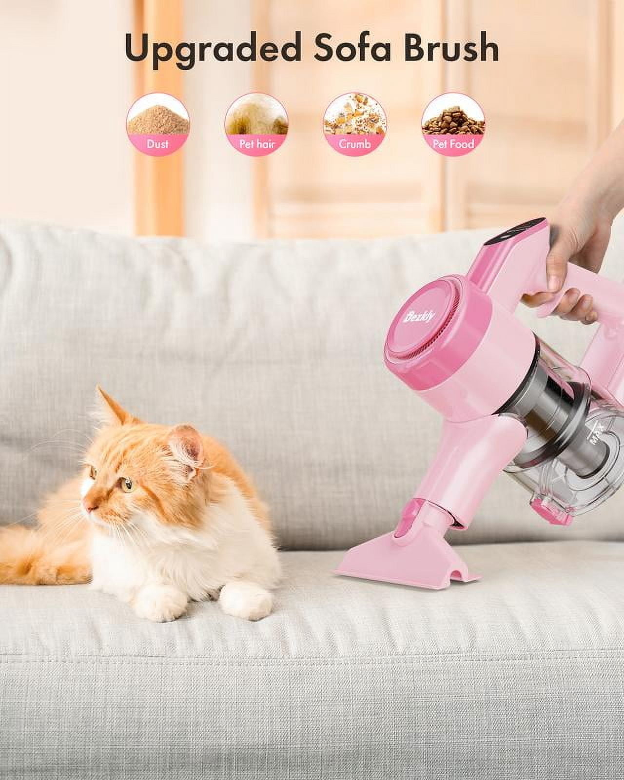 Dezkly Cordless Vacuum Cleaner, 300W 23KPa Lightweight Stick Vacuum with 48mins Runtime Battery, 3 Suction, LED Display, Powerful Vacuum Cleaner with Sofa Brush for Hard Floor/Carpet/Pet Hair/Car