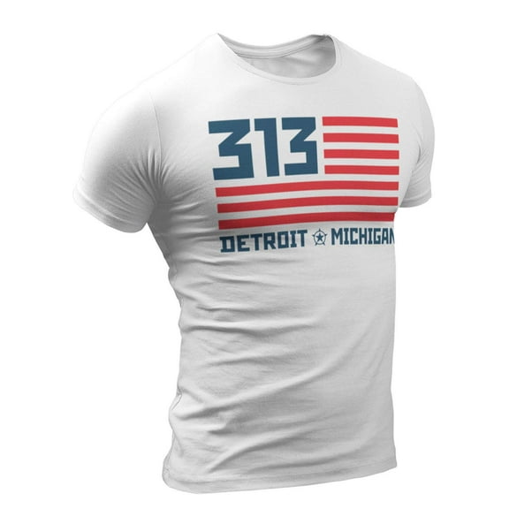 Detroit T Shirts Unisex S M L XL XXL - Detroit 313 Area Code T-Shirt — Detroit Tee Shirts by DETROIṬREBELS