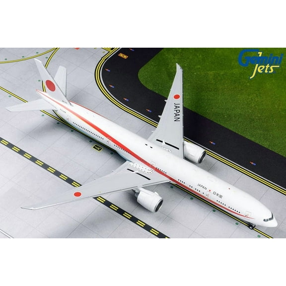 Boeing 777-300ER Commercial Aircraft "JASDF" White w/Red Stripes "Gemini 200" Series 1/200 Diecast Model Airplane by GeminiJets