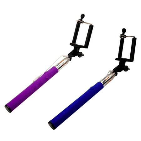 Image of Selfie Sticks (2 Pack Colors Vary) 29 in Expandable Snap A Pic Stick Monopod Compatible Most Smartphones