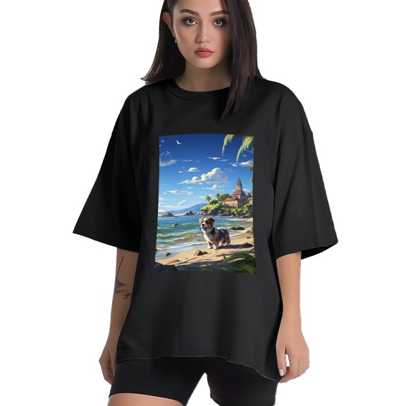 Plus Size Shirt for Women Black Tops for Women Short Sleeves Shirt for Women Puppy T Shirt Crewneck Shirt for Women XS