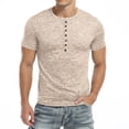 thumbnail image 3 of HAOMEILI Men's Casual Stretchy Slim Fit Short Sleeve Henley Shirt, 3 of 6